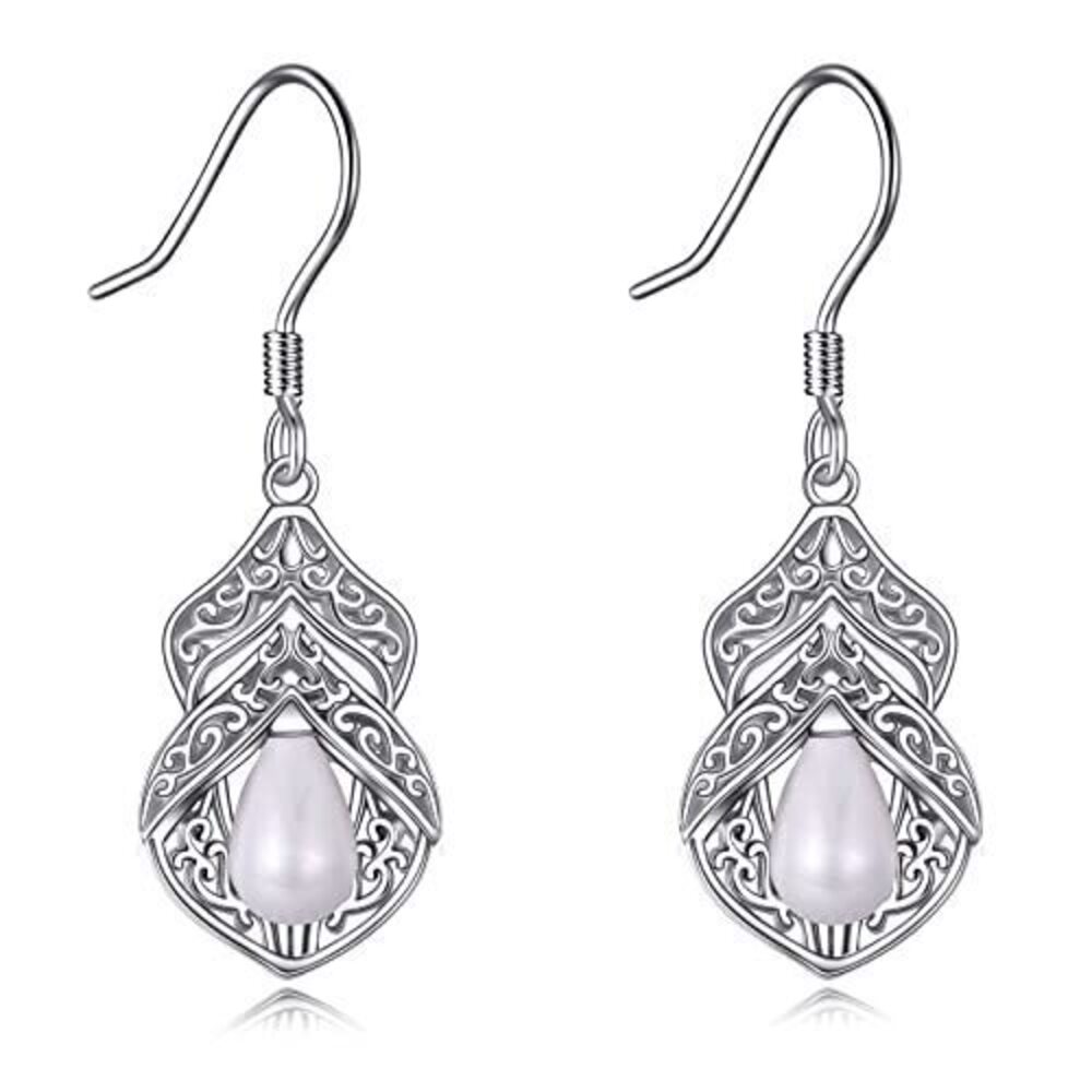 2783 Pearl Earrings Sterling Silver Irish Celtic Pearl Earrings Vintage
